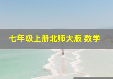 七年级上册北师大版 数学